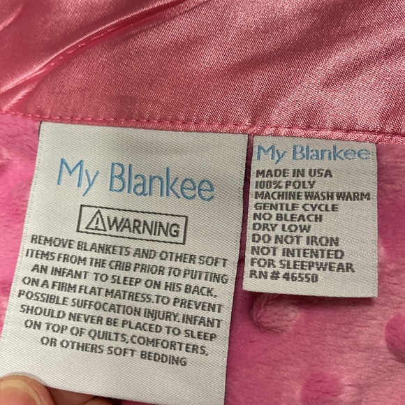 NWT My Blanker raspberry pink Dot Velour Stroller Blanket-30X35 - Picture 7 of 7